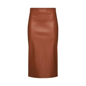 Blanca Vita Women Tan Faux Leather Goccia Midi Pencil Skirt